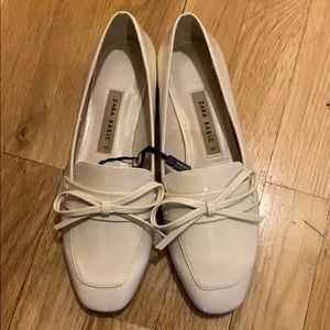Zara Patent Cream Flats